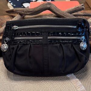 Brighton Black Clutch with Silver Accents